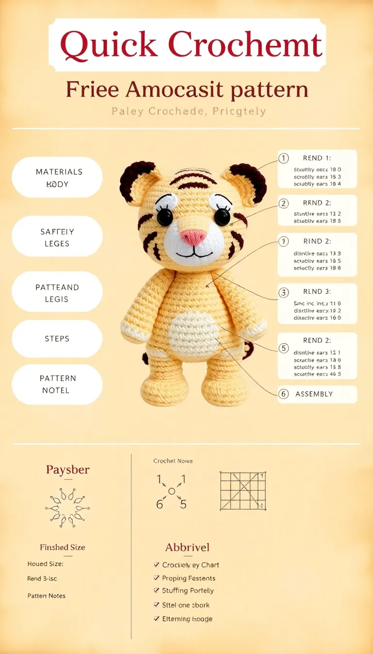 Free Crochet Tiger Pattern – Easy Amigurumi Tiger for Beginners