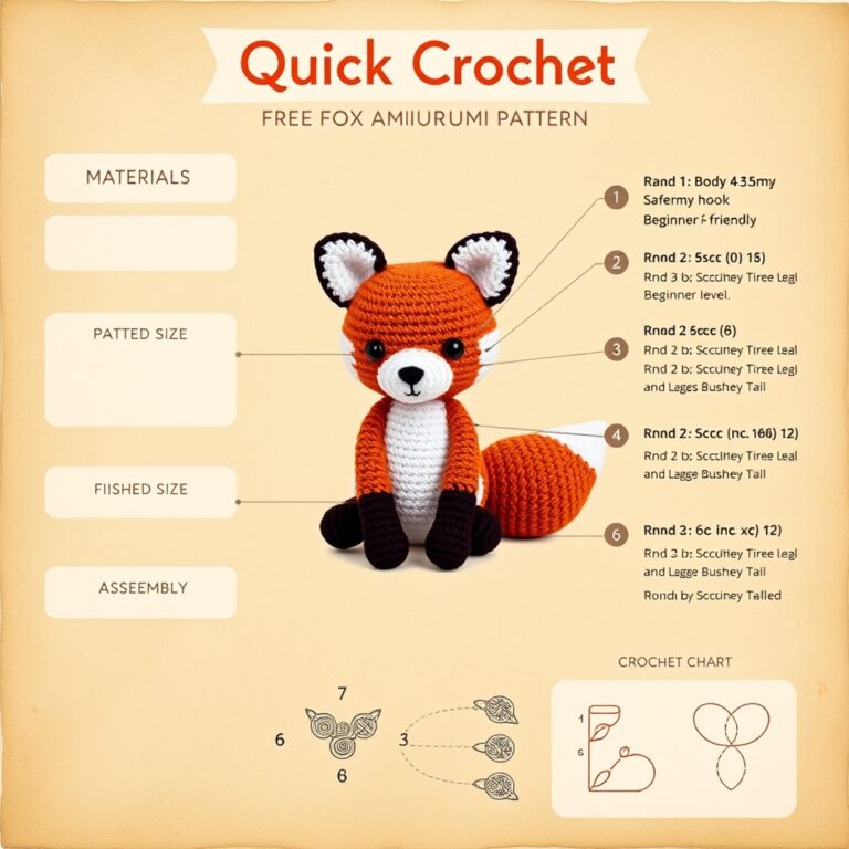 Free Red Fox Crochet Pattern – Easy Amigurumi Red Fox
