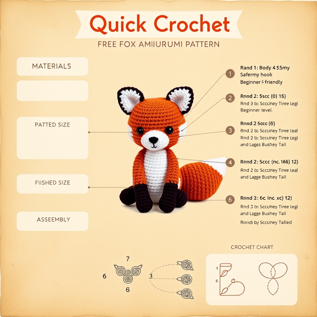Free Red Fox Crochet Pattern – Easy Amigurumi Red Fox