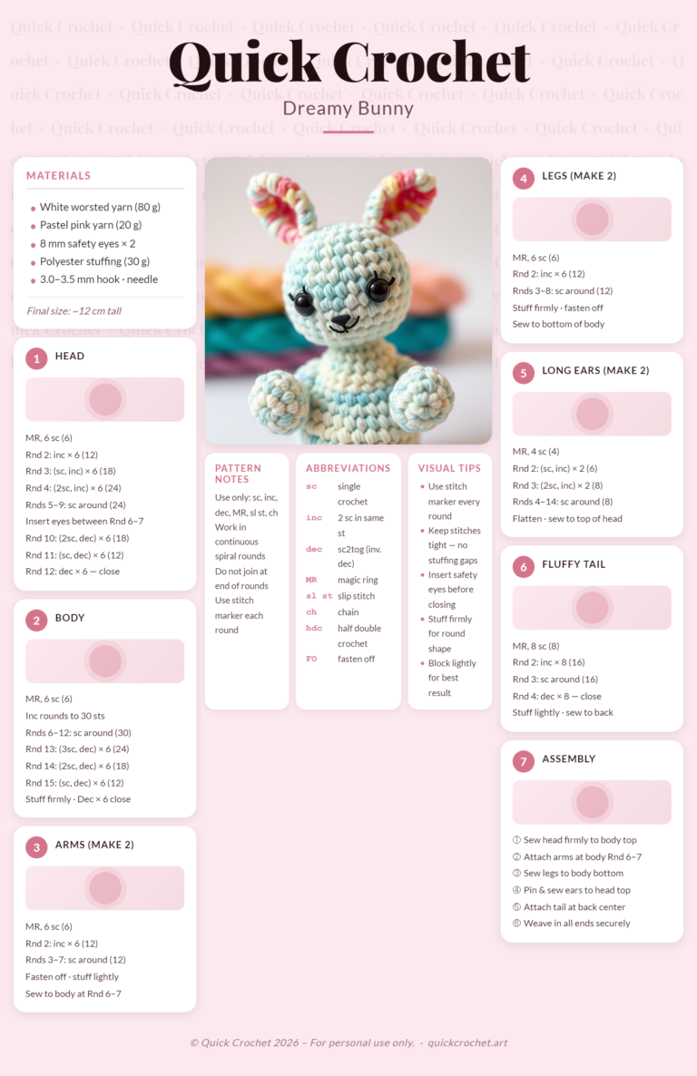 Free Bunny Crochet Pattern – Easy Amigurumi Bunny