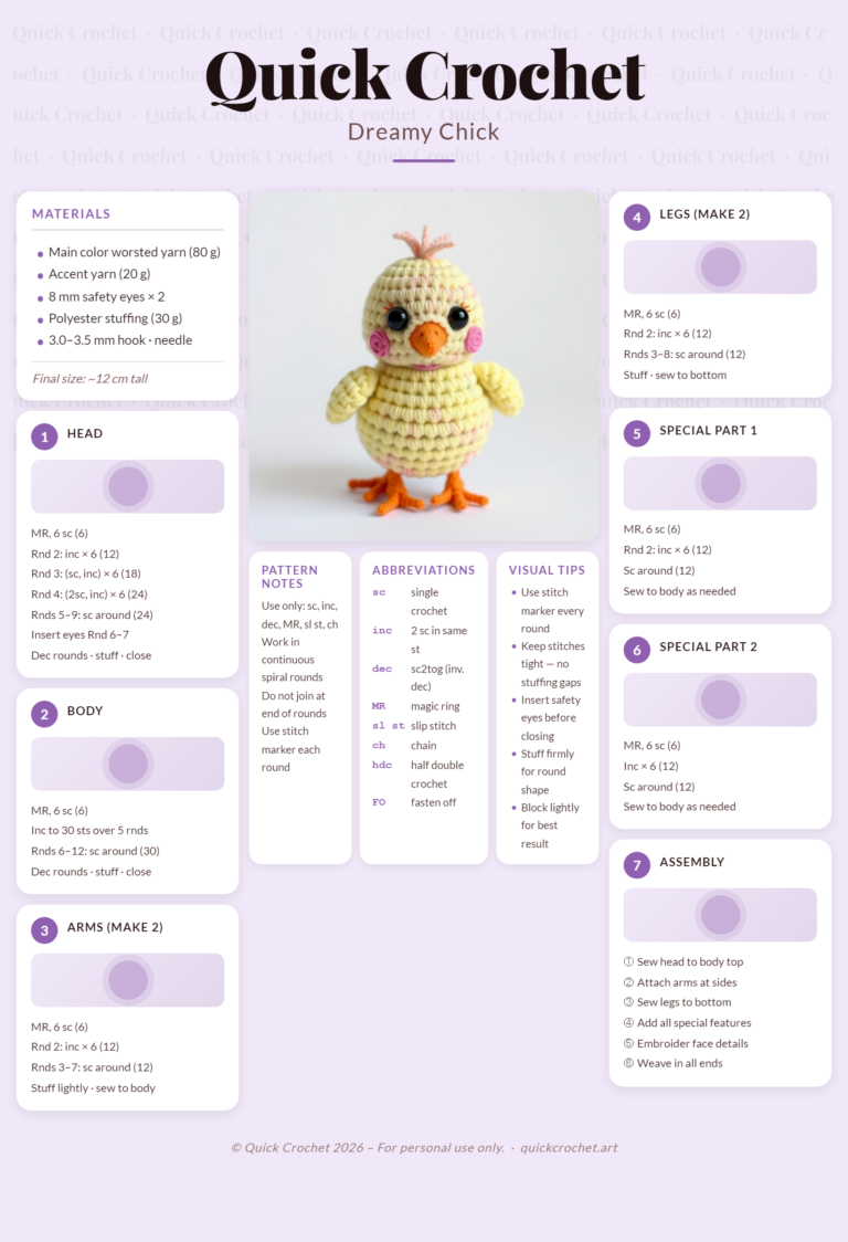 Free Crochet Chick Pattern – Easy Amigurumi Chick