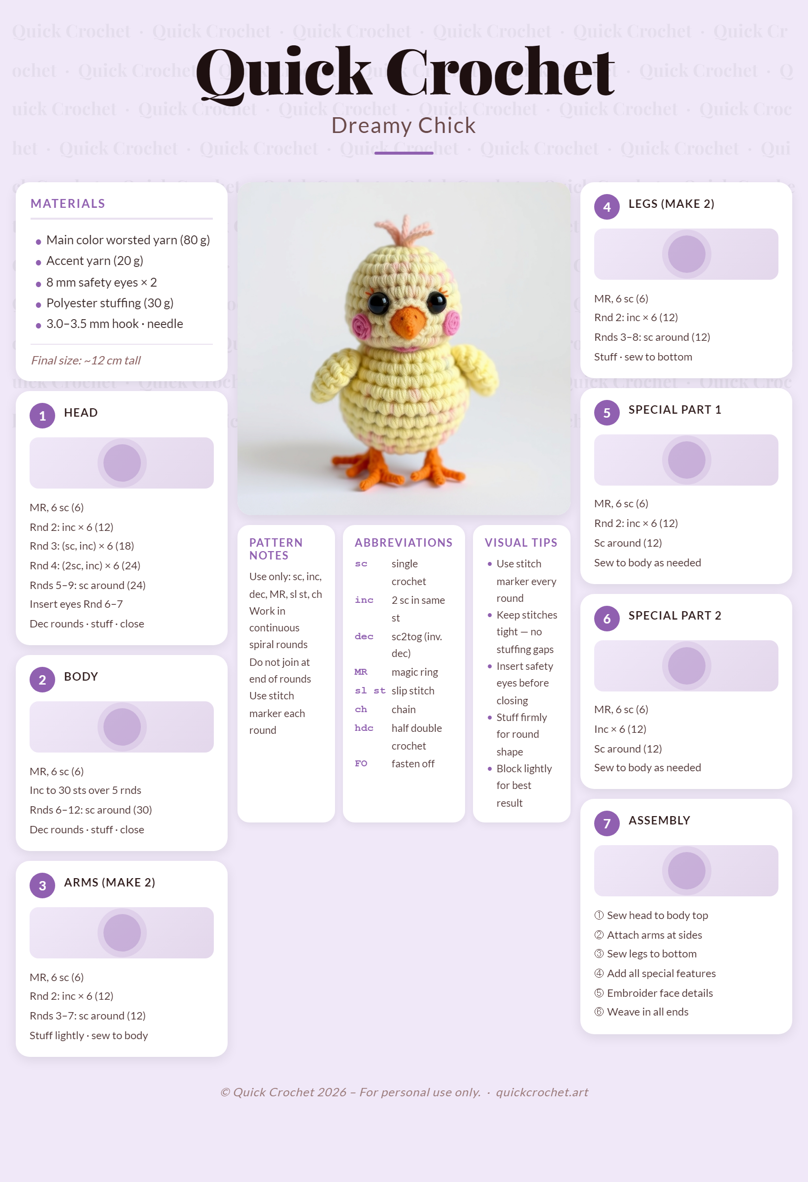 Free Crochet Chick Pattern – Easy Amigurumi Chick