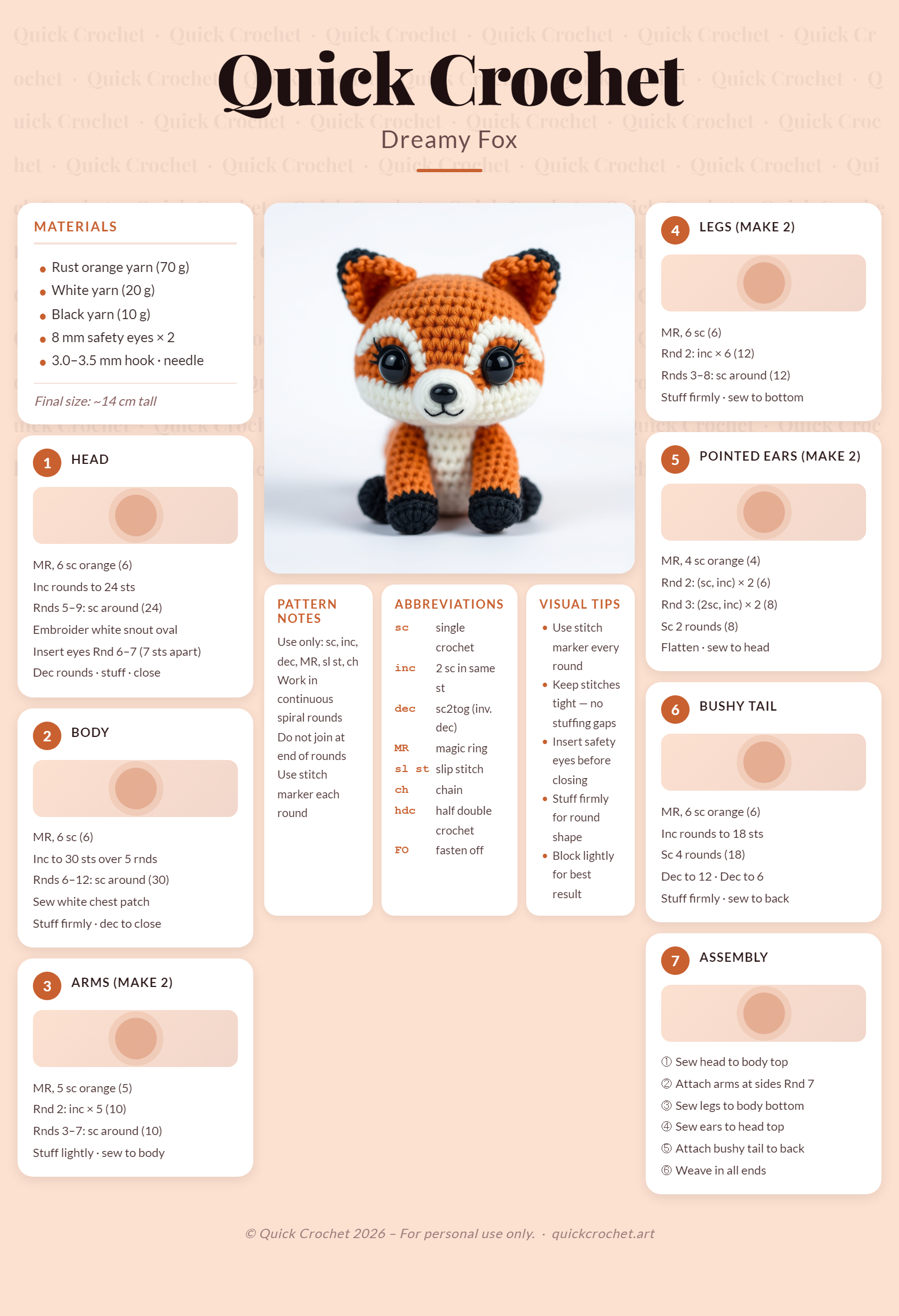 Free Adorable Crochet Pattern – Easy Amigurumi Arctic Fox